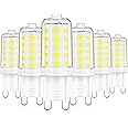 MAXvolador G9 LED Bulb Dimmable, Daylight White 6000K, 40W T4 Halogen Equivalent, Bi Pin Base 4W G9 Light Bulbs for Chandelier Lighting, 400LM, 6 Pack