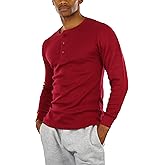 ToBeInStyle Men's Heavy or Medium Weight Premium Waffle Thermal Long Sleeve Crewneck Shirt