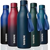 BJPKPK Insulated Water Bottles, 25 oz Stainless Steel Metal Water Bottle with Strap, BPA Free Leak Proof Jugs, Mugs, Flasks, Reusable Thermal Flasks for Sports & Travel, Navy Blue