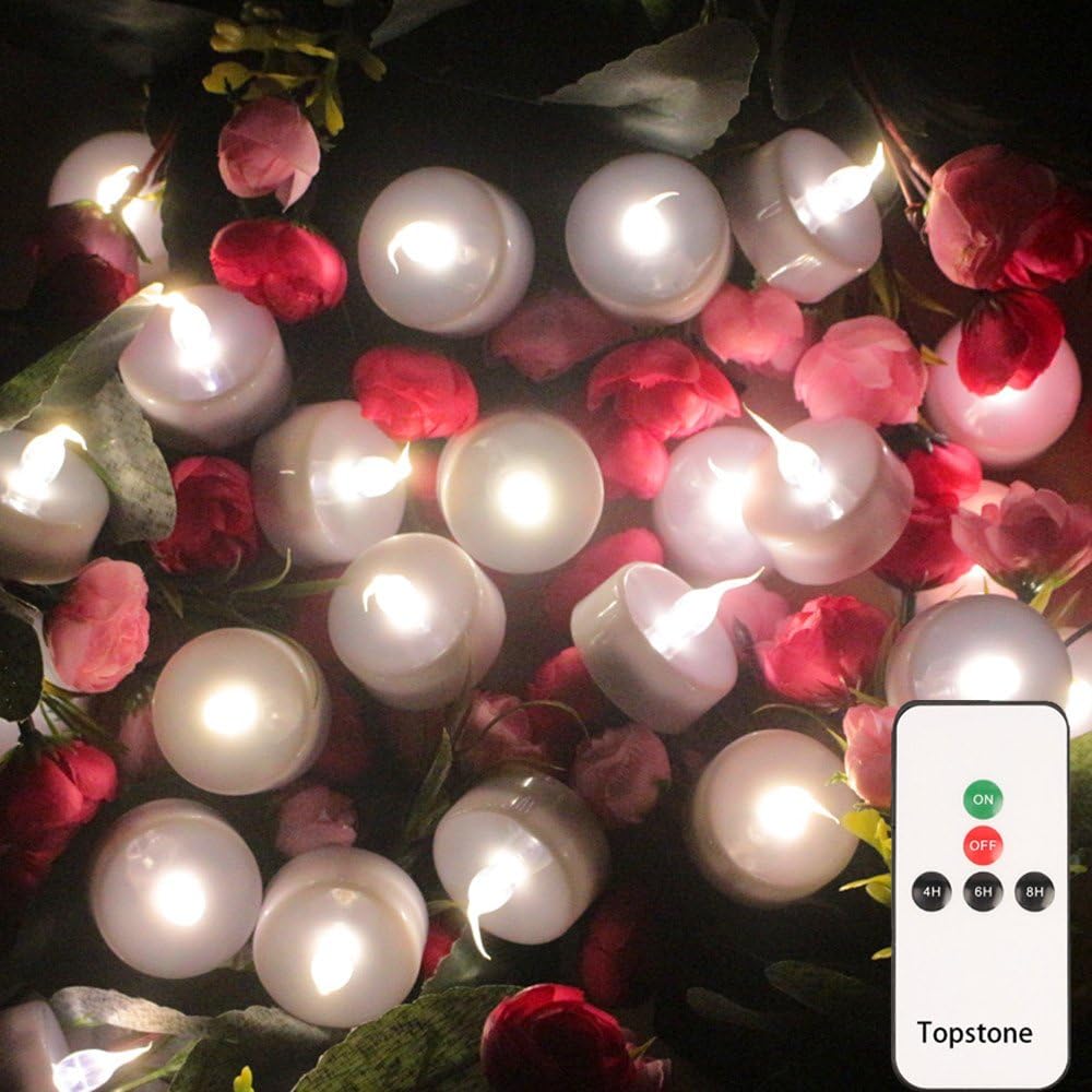 Wilrigir Flameless candles Remote Controlled LED Tea Light with 4H , 6h, 8HTimer,Warm White Flickering Bulb,Battery Operated LED votive candle,Pack of 12