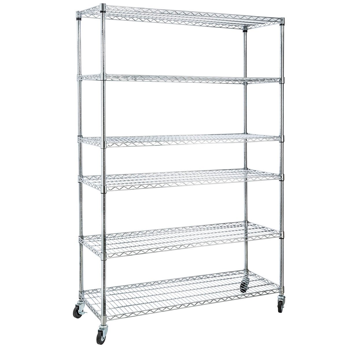Homeit 6 Shelf Commercial Adjustable Steel Shelving Systems On Wheels