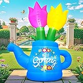 6FT Spring Easter Inflatable Flower Outdoor Decoration Inflatable Flower Decor Blow Up Flower Decoration, Built-in LED Lights for Spring Easter Holiday Lawn Party Yard Outdoor Supplies