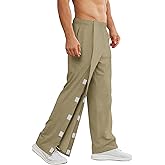 Deyeek Men's Tear Away Pants 2 Side Full Open Bottom Sweatpants Loose Fit Casual Adaptive Post Surgery Pants with Pockets