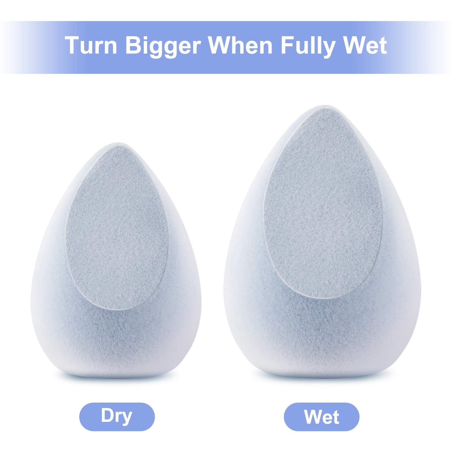 8 Pieces Microfiber Velvet Blue Sponge Makeup Beauty Sponge Foundation Latex-Free Sponge Flawless Makeup Blender with Storage Bottle for Liquid Cream and Powder : Beauty