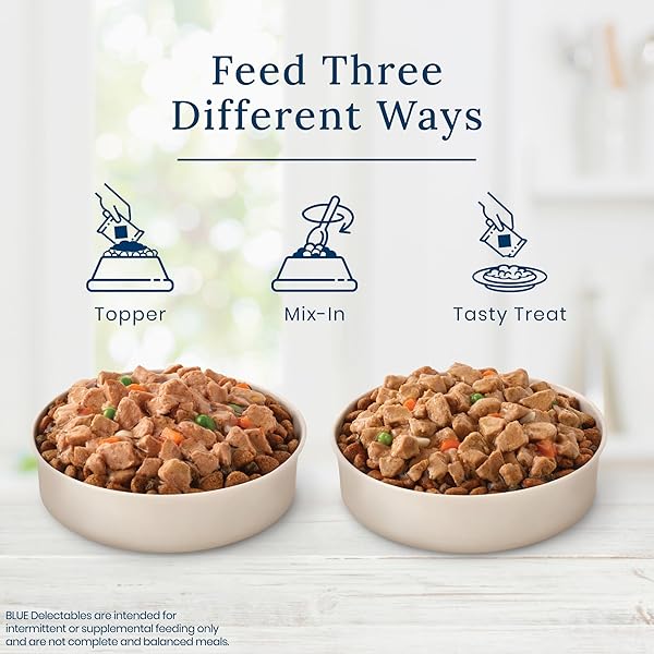 BLUE BUFFALO DELECTABLES NATURAL WET DOG FOOD TOPPER VARIETY PACK, LAMB & TURKEY DINNER 3OZ (12 PACK – 6 OF EACH FLAVOR)