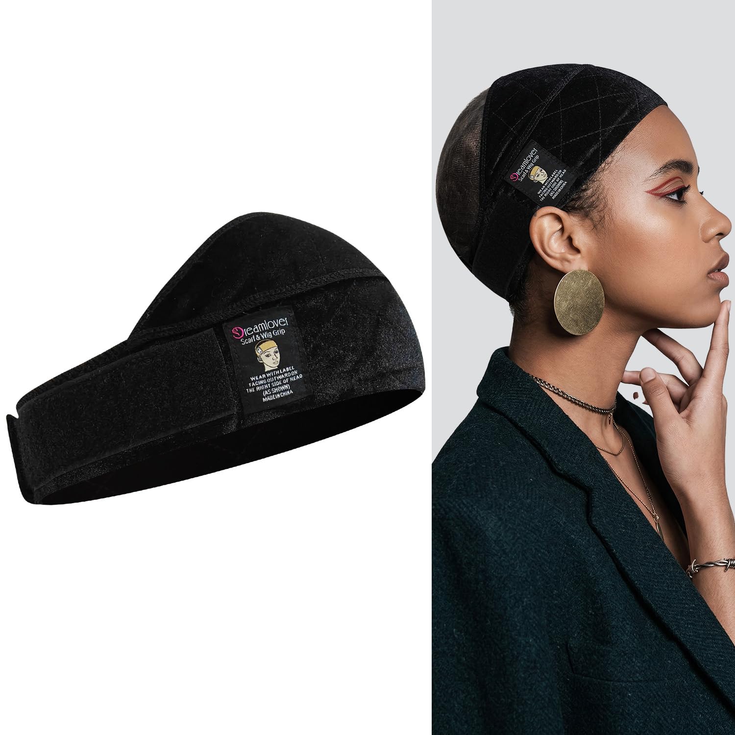 Dreamlover Elastic Wig Grip Headband, Non Slip Headband, Adjustable Wig Band, Black — image 1