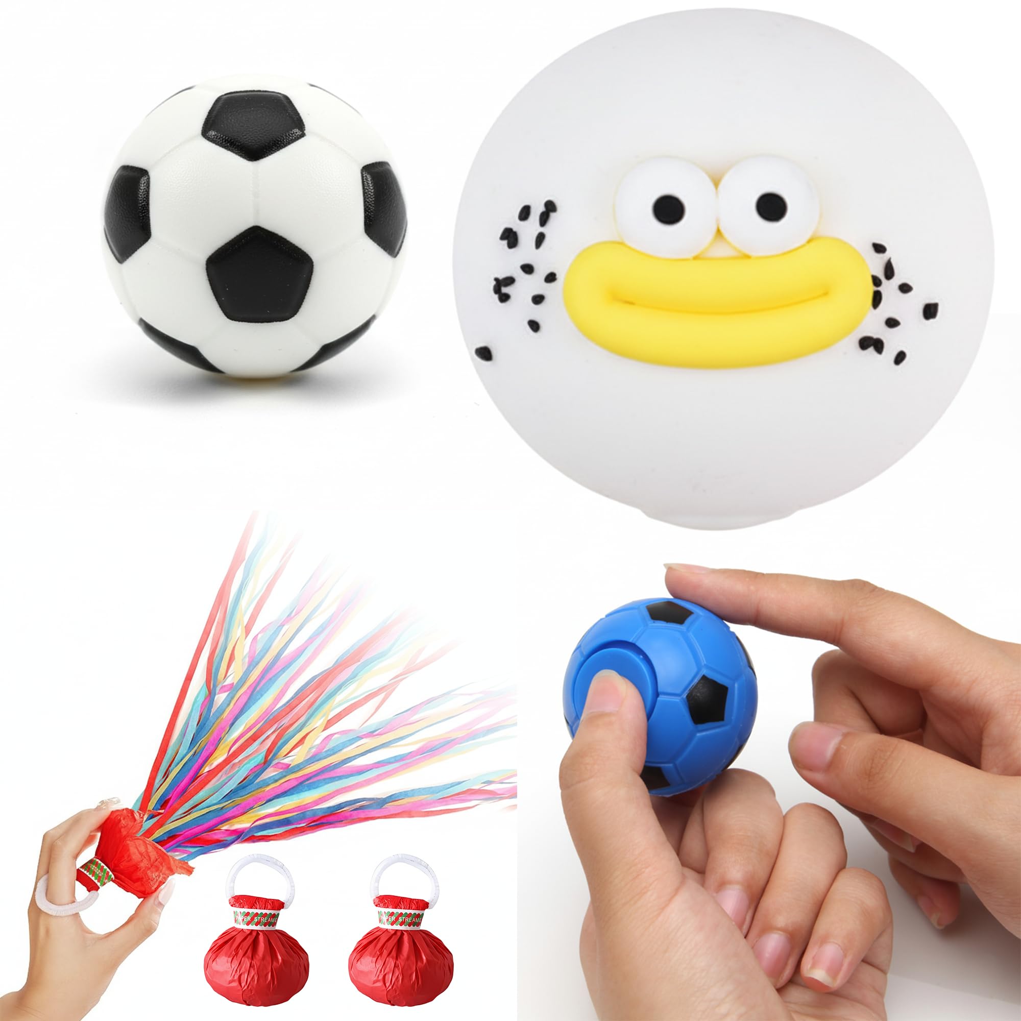 Football Fan Stress Relief Kit, Squeeze Balls & Cheering Props Set, Fun Fidget Toys for Match Days, Parties and Daily Stress Release