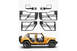 VEVOR Jeep Tube Doors, 4-Door, Hunting Style Tubular Door with DOT Certified Rear View Mirrors, Jeep Doors with Rubber Pads &