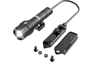 Feyachi Tactical Flashlight- 1200 Lumen LED Rifle Light,Waterproof with Picatinny/M Lock Mount, Pressure Switch Included (Fixed Picatinny Mounted)