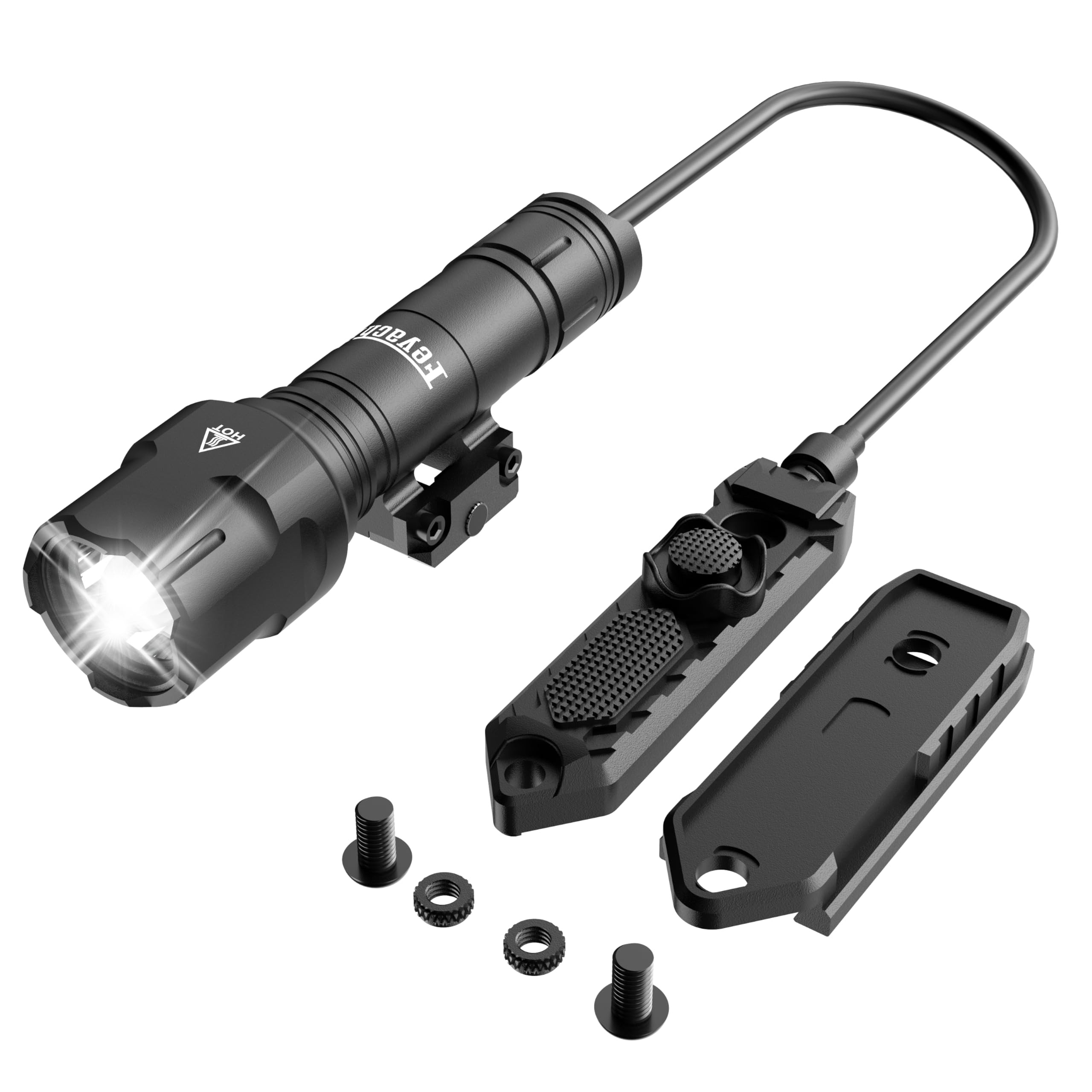 Photo 1 of ***Missing ring mount***Feyachi Tactical Flashlight 1200 Lumen LED Weapon Light,Waterproof with Picatinny/M Lock Mount, Pressure Switch Included (Fixed Picatinny Mounted)