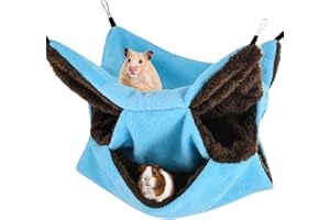 XINRUI 3 Tier Ferret Rat Hammock,Guinea Pig Cage Accessories,11.8x11.8Inches,Pet Cage Hanging Bunkbed Hammock for Small Animals,GuineaPig,Ferret,Kitten,Squirrel,Chinchilla,Rat,Parrot