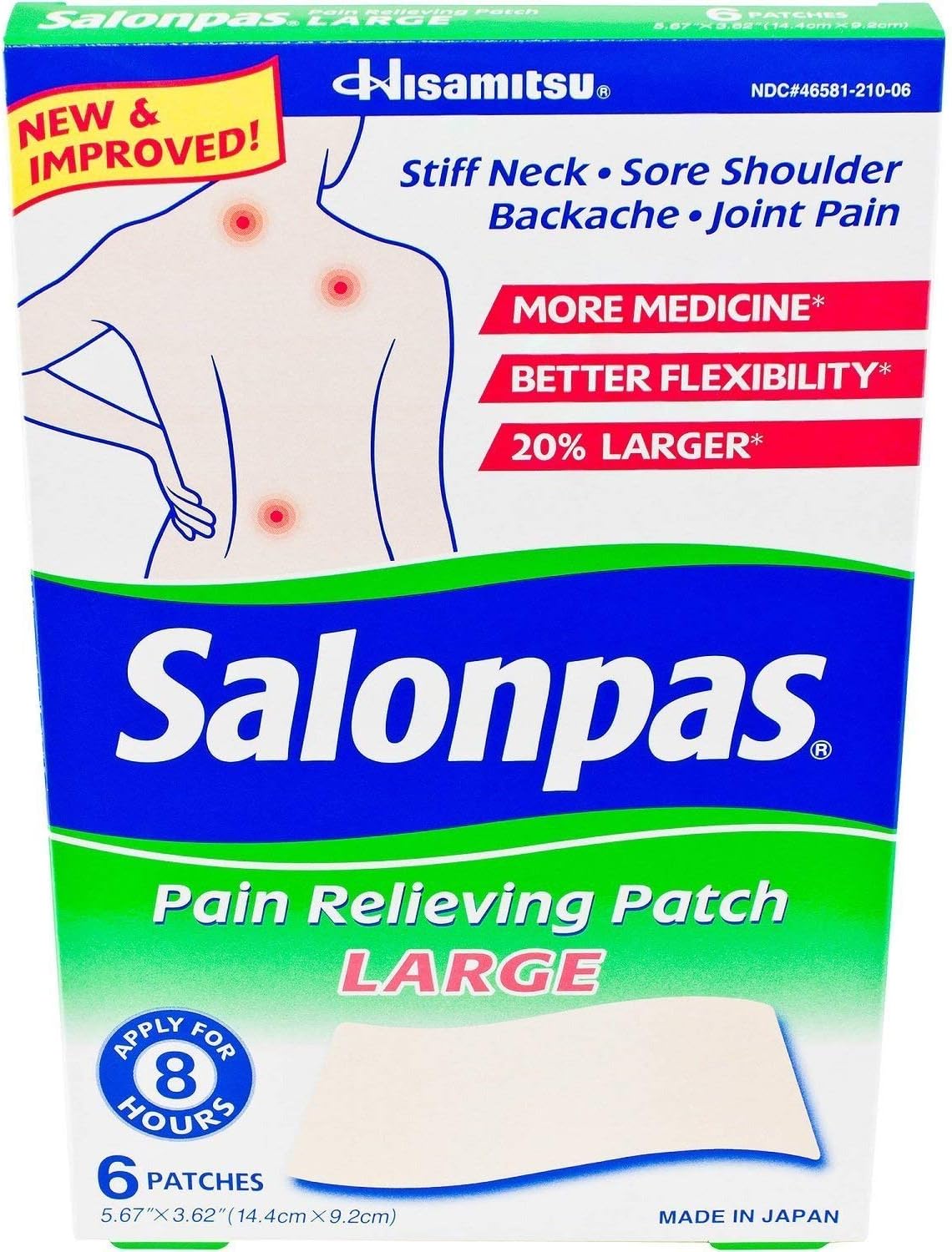 Pain Relief Patch Large 6 ct (4 Pack)