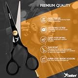 Candure 6.5 Hair Scissors with Comb Leather Pouch Professional Stainless Steel view 3