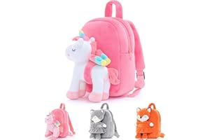 Lazada Unicorn Toddler Backpack Stuffed Unicorn Toys Kids Backpacks with Toy White 9.5"