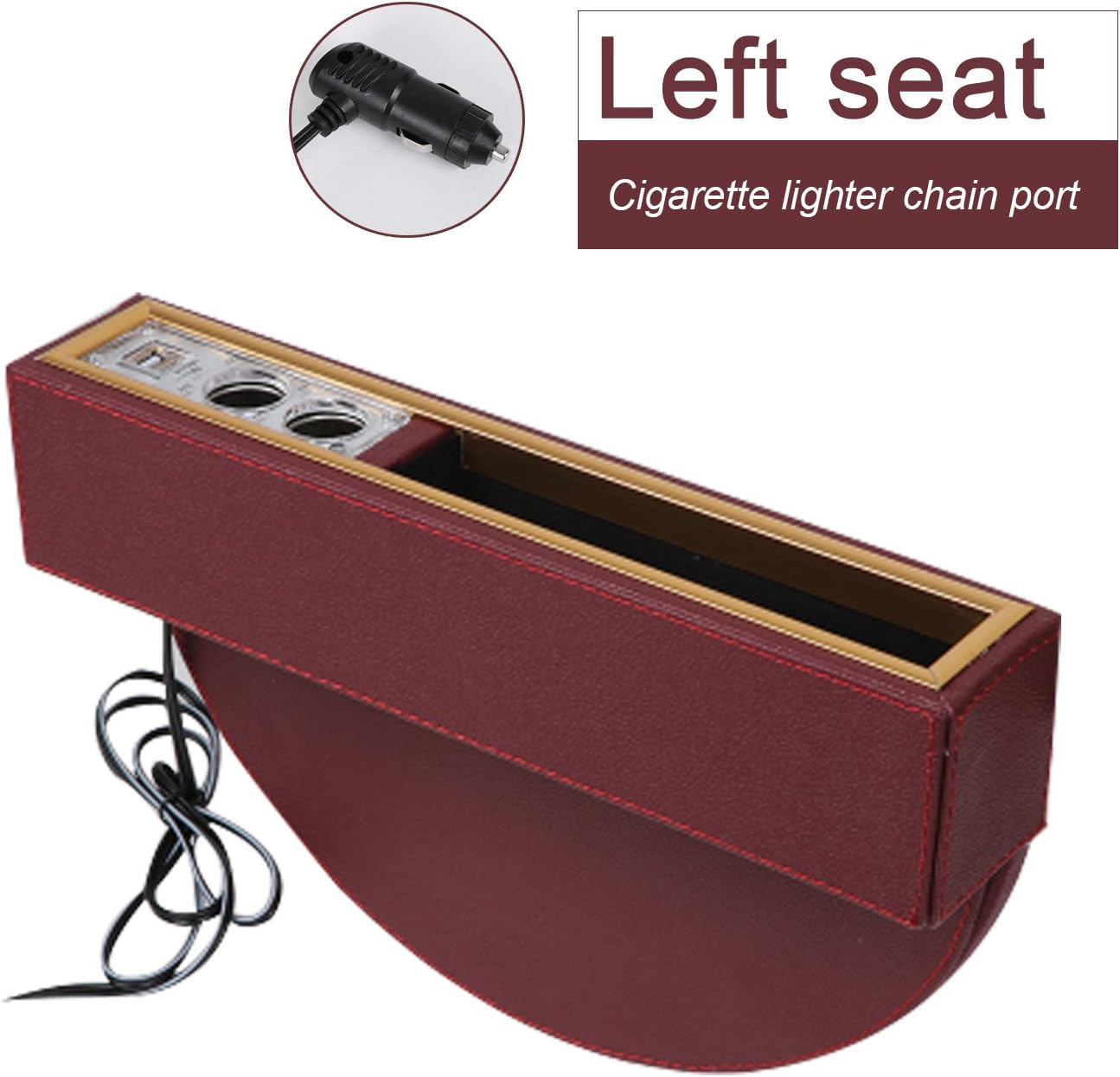 ReleaseSpace Car Seat Crevice Storage Box - Car Seat Side Pocket Organizer With USB Port, Coin Collector Detachable Box, Automotive Console Gap Storage Bag,Engineer Plastic Accessories For Cars