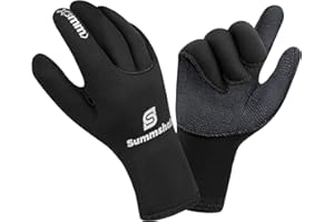 Summshall Scuba Diving Gloves, 3MM Neoprene Thermal Non-Slip Gloves for Diving, Surfing, Kayaking, Snorkeling, Sailing, Boating Neoprene Gloves for Men and Women