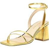 Heels Charm Women's Chunky Block Heeled Sandals 2.95 Inches Open Toe Ankle Strap Block High Heel Sandal Dress Dancing Chunky Sandals Daily Work Party Wedding Shoes