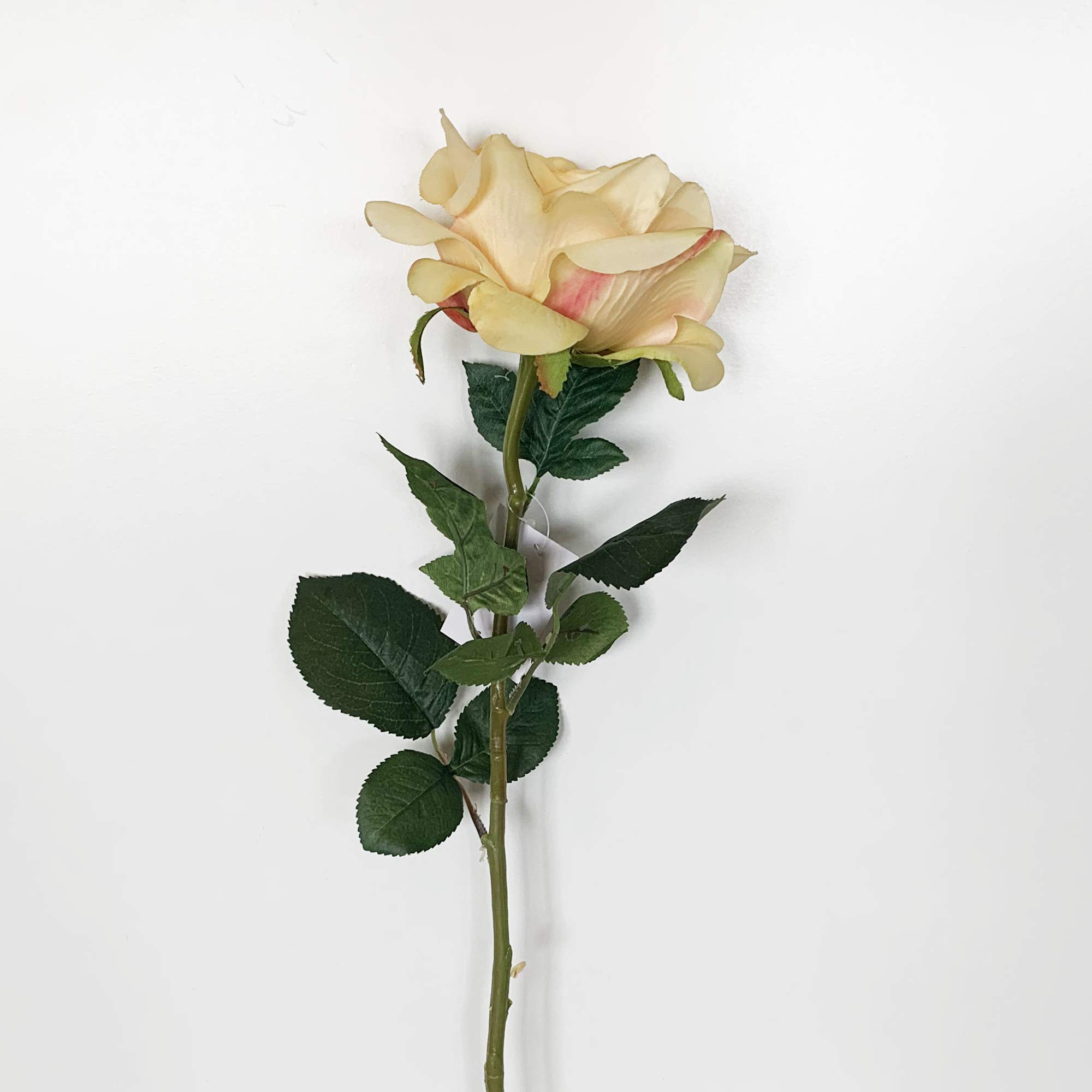 WELLHOME Rose Bouquet with Natural Touch Flower Ø11 cm in White, Yellow 69 cm, Unitario