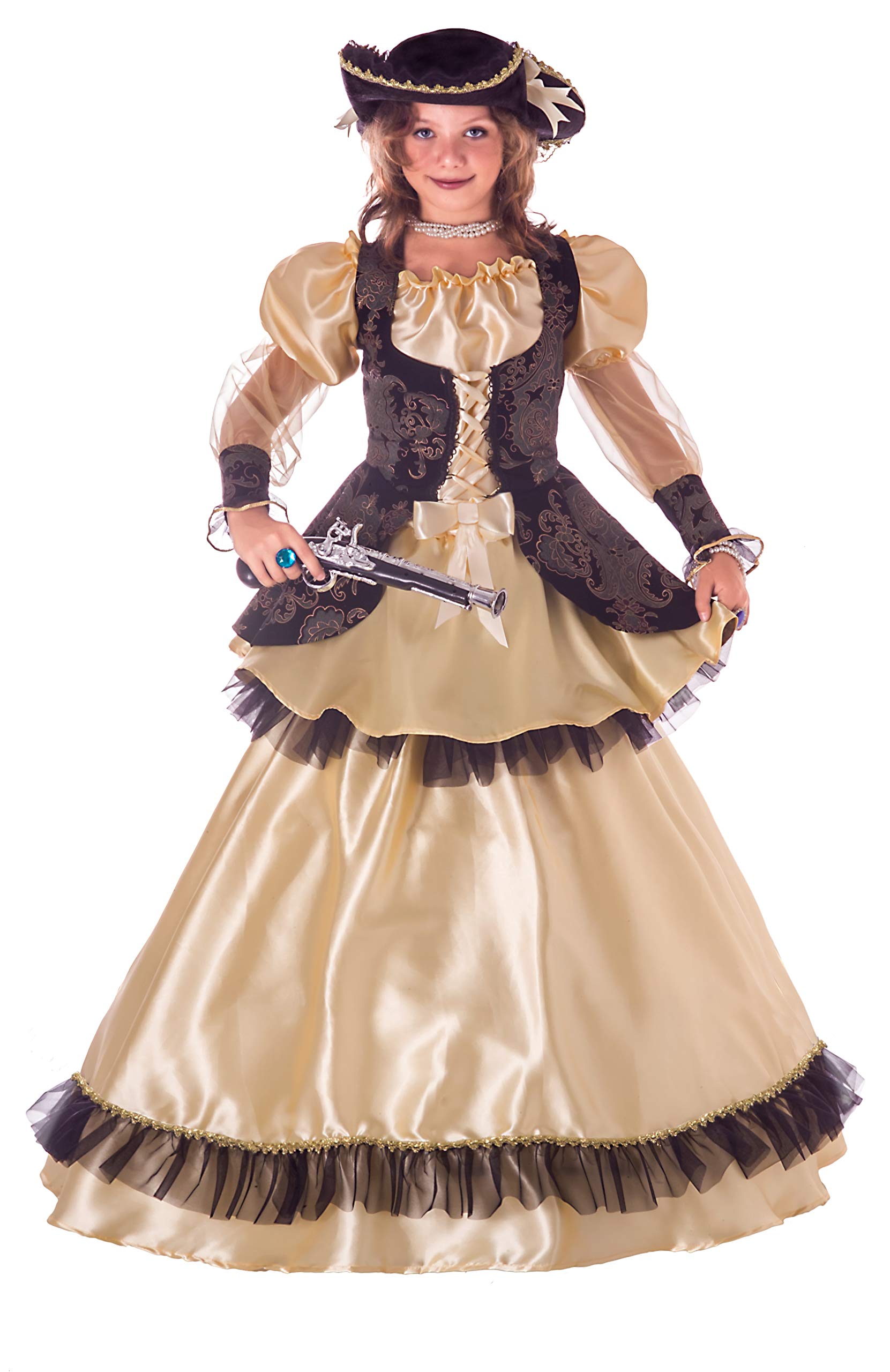 Ciao 26324.9-11 Queen of The Pirates Costume Girl 2-in-1 (Size 9-11 Years), Unisex, Brown