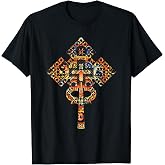 Ethiopian Christian Art Christ in Glory Ethiopian Cross T-Shirt Small