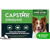 Capstar Oral Flea Tablets Dogs 25+ lbs, Nitenpyram, 6-Dose | Ideal for Dogs 25+ lbs; Oral Tablet, No Mess; 6 doses; Fast Flea Knockdown