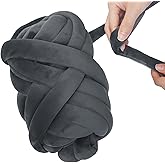 Arm Knitting Yarn for Chunky Knit Braided Blanket Hand DIY Bag Soft Thick Yarn(Dark Grey 0.55lb)