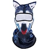 Mikovivi 3D Husky Ski Balaclava Face Mask, Breathable Animal Ski Mask Funny Dog Sun Protection Full Face Cover Accessories fo