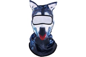 MIKOVIVI 3D Husky Ski Balaclava Face Mask, Breathable Animal Ski Mask Funny Dog Sun Protection Full Face Cover Accessories for Motorcycle Cycling Music Festivals Raves Outdoor Activities Colorful
