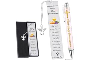 Hamdwerk First Holy Communion Gift - 2Pcs 1st Communion Gifts Bookmark and Ballpoint Pen, First Holy Communion Catholic Bapti