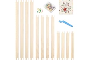3 Sets Needle Point Stretcher Bars Kit, 3 Sizes 16 12 8 in with 100 Tacks and Tacks Remover, Wood Canvas Splicing Stretcher B