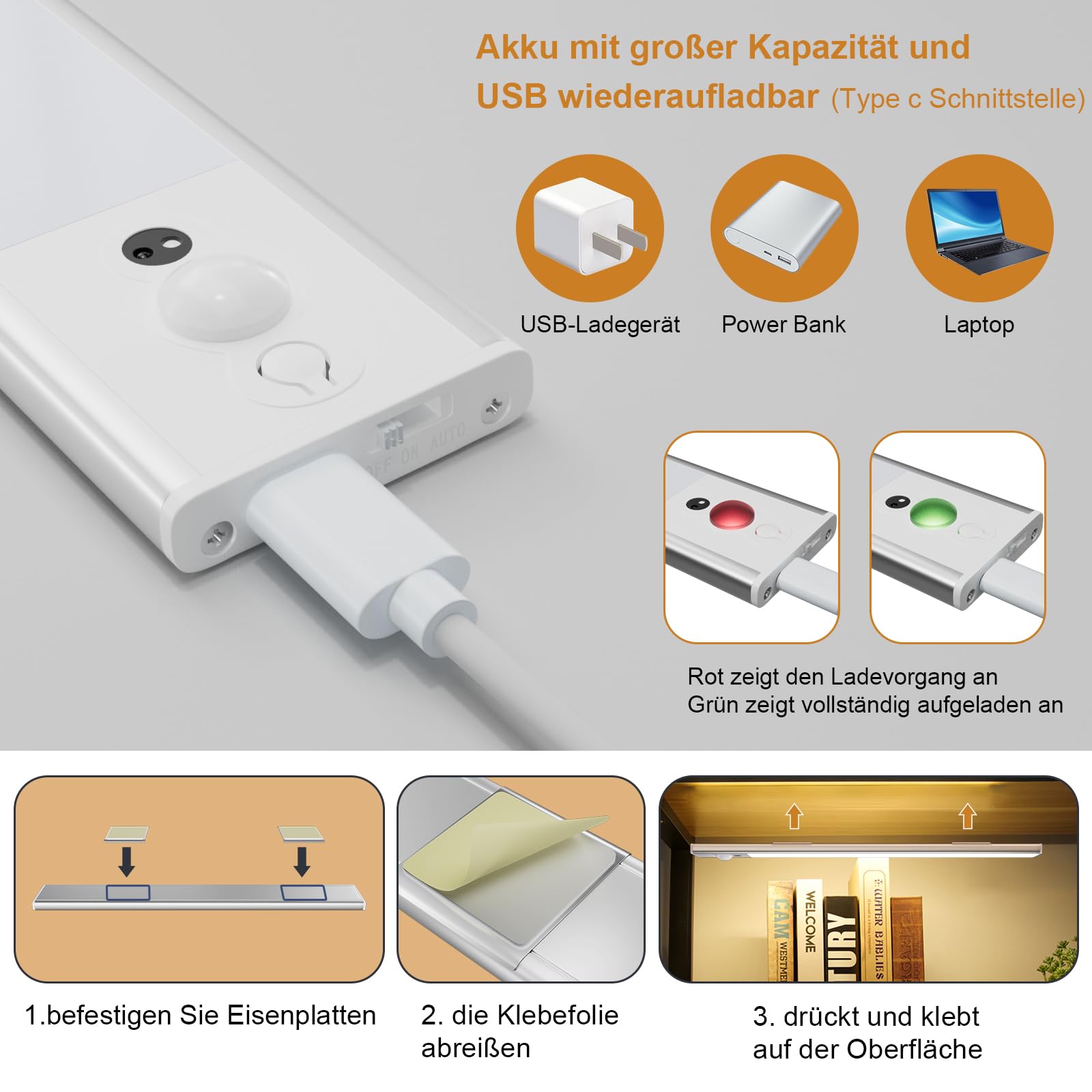 2023 Newest 2 Pack 30CM Under Cabinet Lights [with