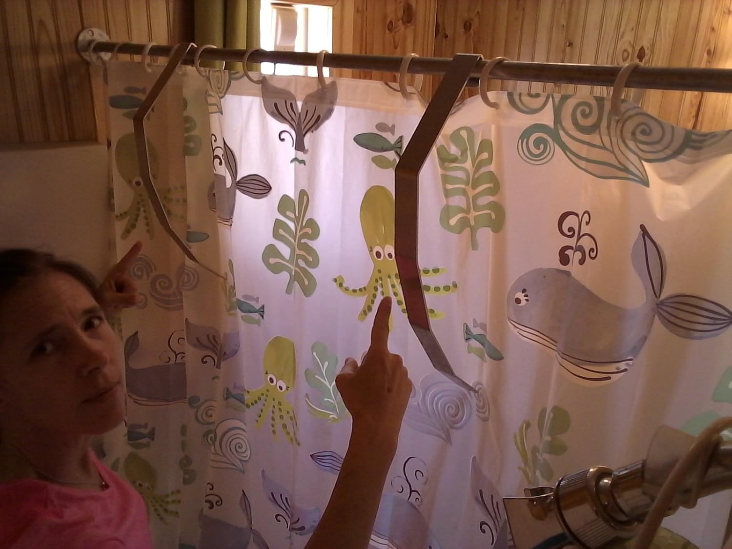 Amazon Com Aluminum Shower Legs Stops Shower Curtain Cling