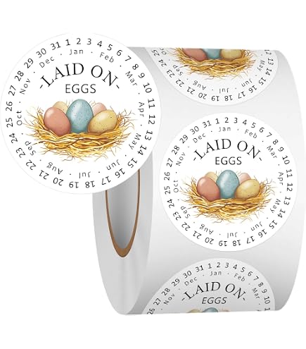 thumbnail image 2 of Food Safe Egg Labels 500 Pcs Farm Fresh Eggs Stickers - 2 Inch Happy Chicken Egg Carton Labels For Farmers Market & DIY Egg Sales Farm Fresh Egg Stickers 2 Inch Happy Chicken Carton Labels 2 of 12