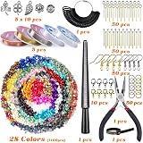 HONGTEYA 28 Colors Crystal Jewellery Making Kit 1630 Pcs Beads Tools view 2