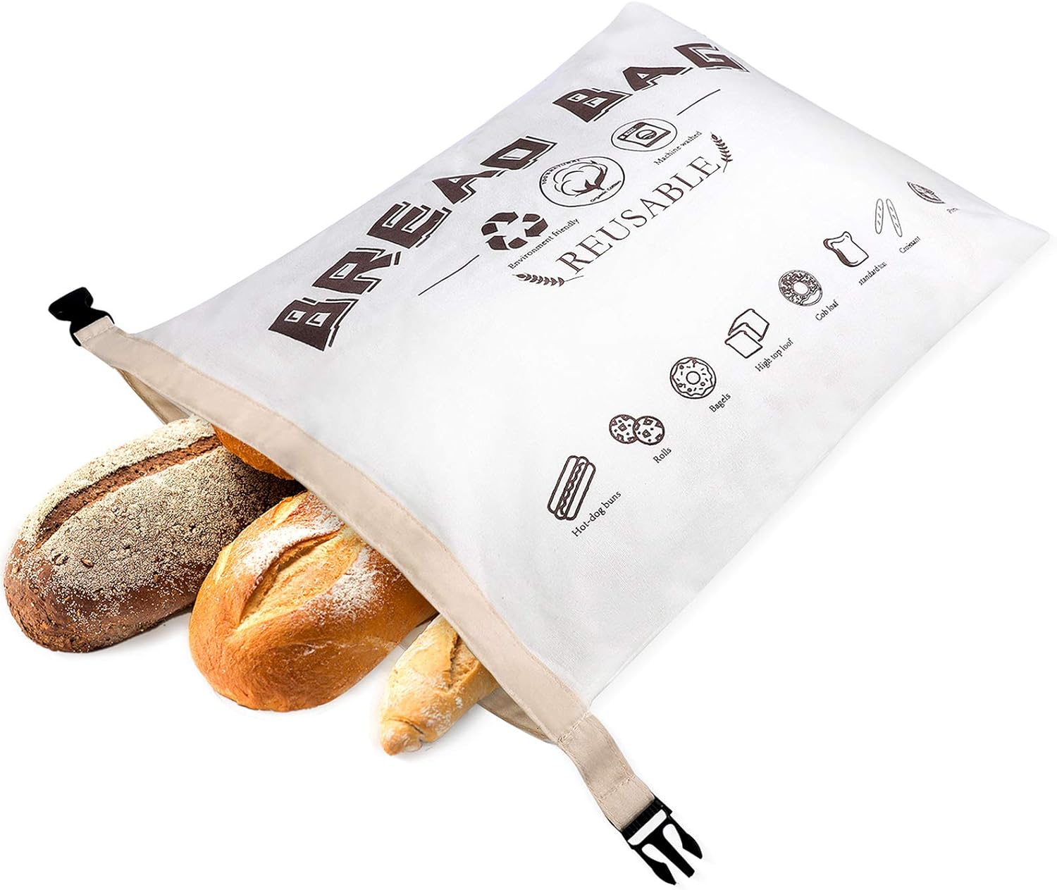 Wantusee Reusable Bread Bags for Homemade Bread, Eco Friendly Linen