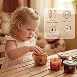 Moonkie 4 Pack 120ml Silicone Baby Food Storage Containers with Airtight Lids view 5
