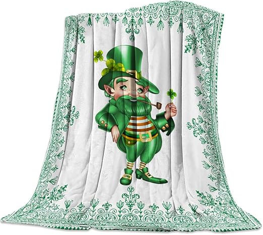 Amazon Com Irish St Patrick S Day Throw Blankets Leprechaun Costume Men Fuzzy Soft Bed Cover Bedspread Microfiber Luxury Blanket For Travel Stadium Camping Couch Sofa Chair 60x80inch Home Kitchen