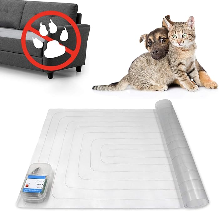 Indoor Pet Scat Shock Mat, 30”x16” Pet Training Mat for Dogs and Cats, Electronic Training Mat Keep Pets Off Furniture, Safe Dog Repellent Mat with 3 Training Modes, Sofa Couch Protector