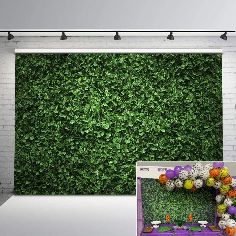 Avezano Green Leaves Wall Backdrop for Photography Safari theme Birthday Party Background Newborn Baby Shower Bridal Wedding Outdoor Activity Photo Studio Props 7x5ft