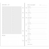 Filofax Organizer Refill, Personal Size, Meal Planner Pack, White Paper, 6.73" x 3.74", 56 Sheets (B132684)