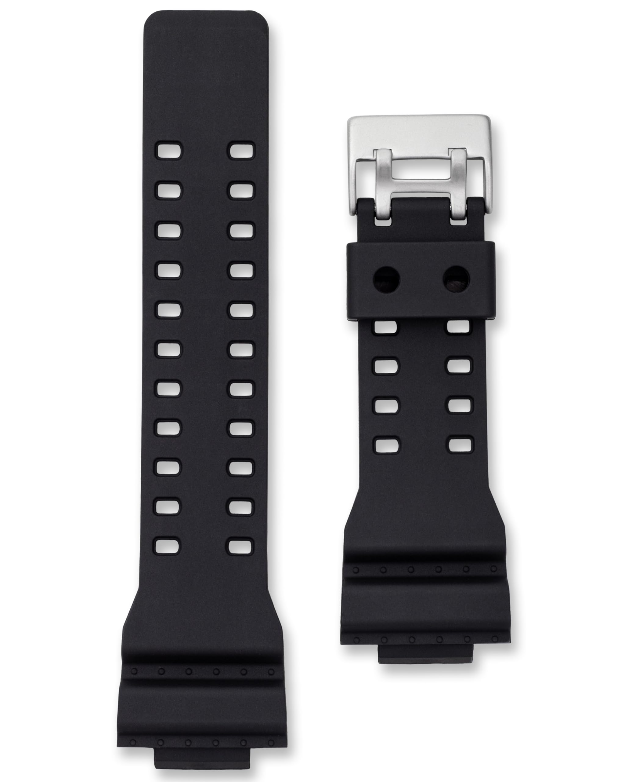 Black Resin Replacement Watch Band | Strap Compatible with Casio Mens G-Shock GA-100 & GA-200 Models | 16mm 29mm | Satin Buckle | Spring Bars & Tool Included