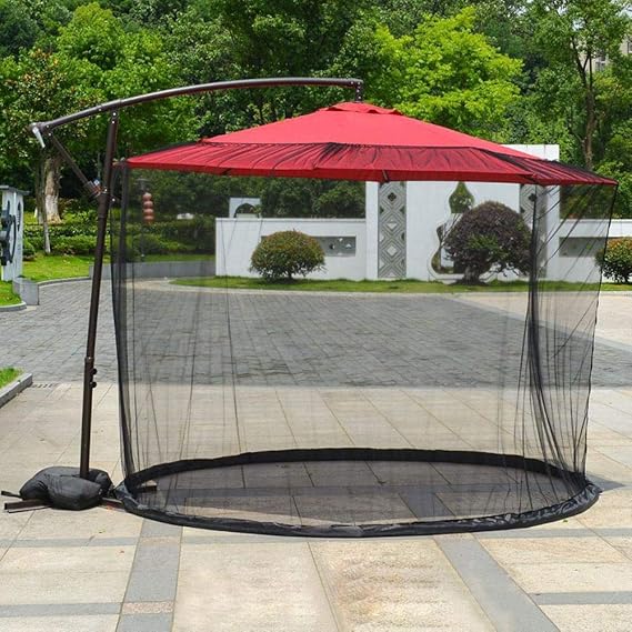 Owlhouse Patio Umbrella Mosquito Net, Polyester Sun Umbrella Netting, Table Screen