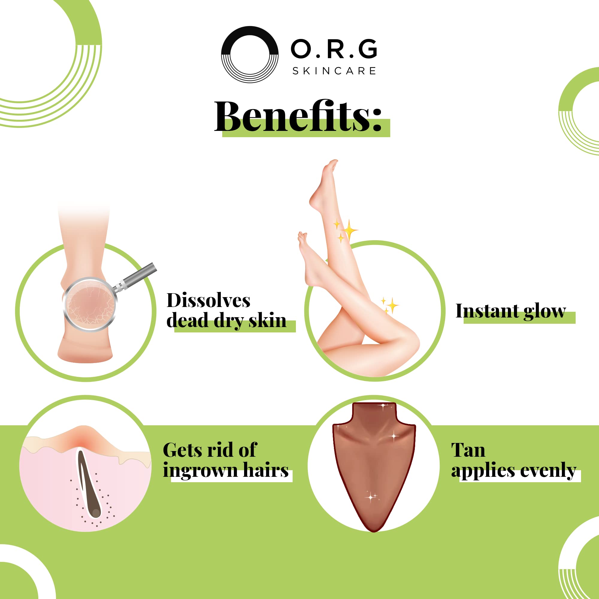 ORG Body Scrub Deep Gel Exfoliator for Glowing and Smooth Skin - Korean Exfoliating Peel Skincare - Natural Cruelty Free Formulation for Sensitive Skin 6oz