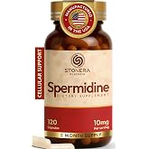 STONERA Spermidine Supplement, Cellular Renewal &amp; Longevity Support - Optimized High Purity, 10mg per Serving, 120 Capsules Third-Party Tested