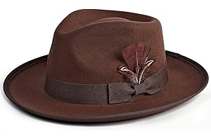 FADACHY Fedora Hats for Men & Women Wide Brim Felt Hat Dress Panama Trilby Hats