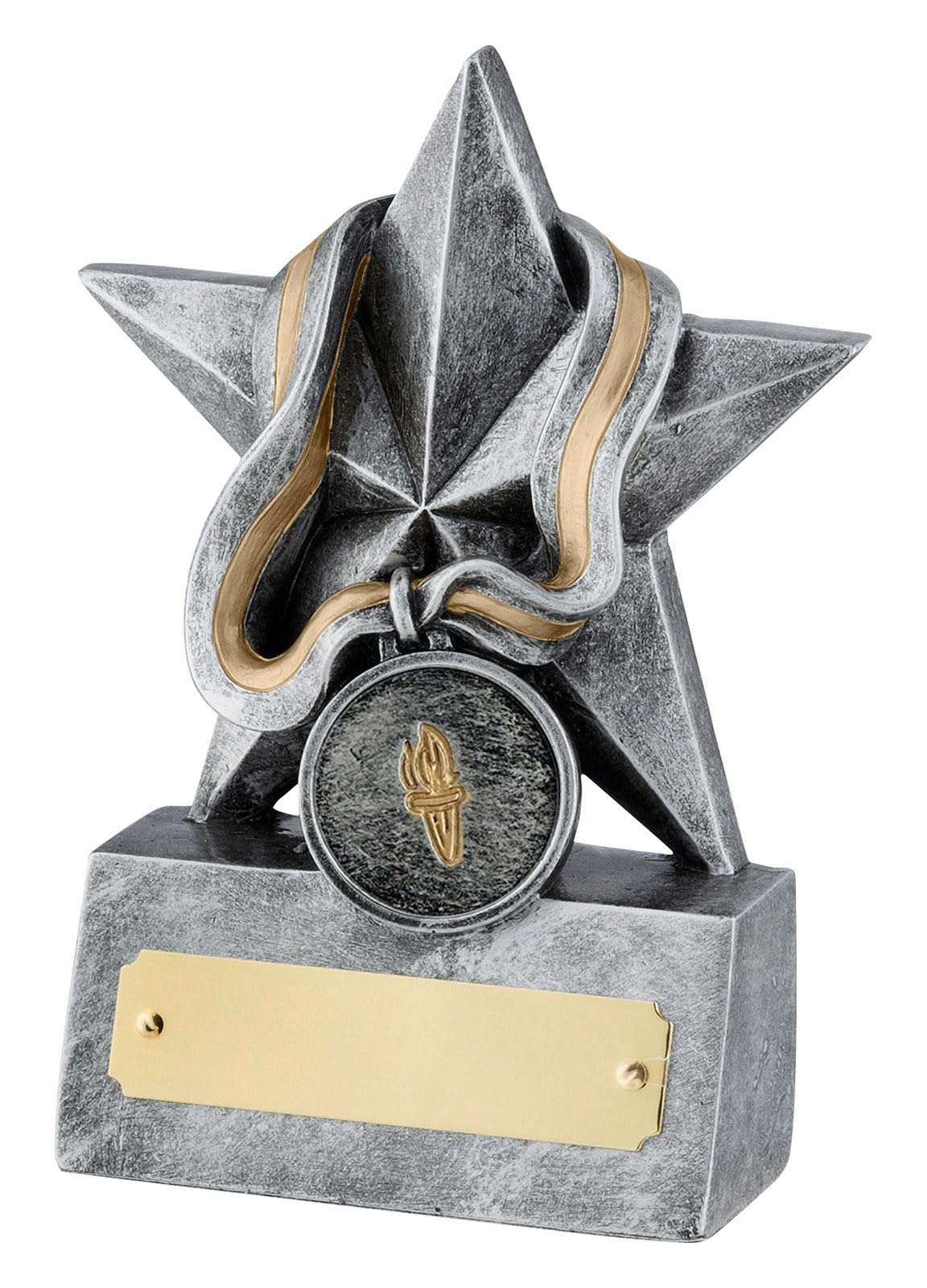 SilverTrophy: Star Medal Award - Well Done, Competition Winner, Champion, Celebrate Success, Corporate Achievement, School, Kids Party, Motivation, Race Winner, Participation, Sports Hero.