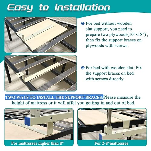 MYBOW Bed Rails For Elderly Adults Seniors Assist Bar Bed Railing Cane Si