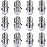 HYTEK (12-Pack, Silver) RG6 Coaxial Cable Female to Female Connectors, for Extension and Connection of Two Coaxial RG6 Video 