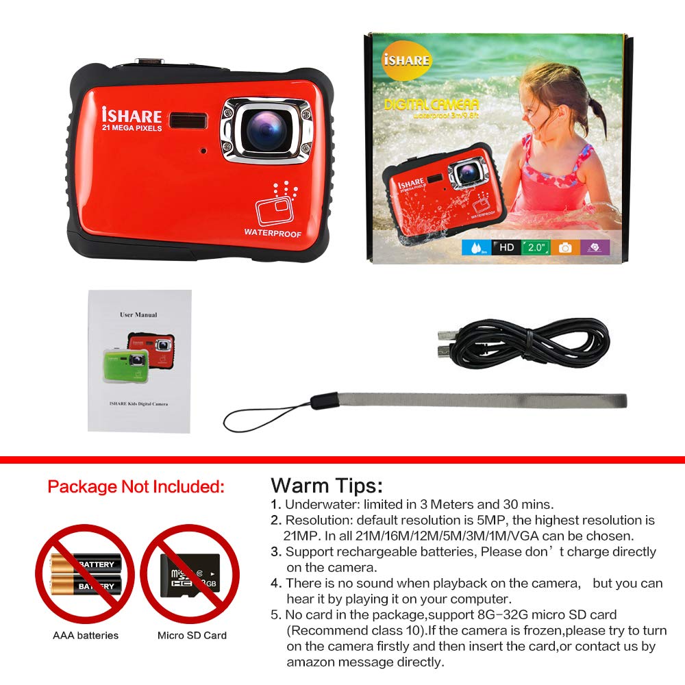 Waterproof Digital Camera for Kids, ishare Update