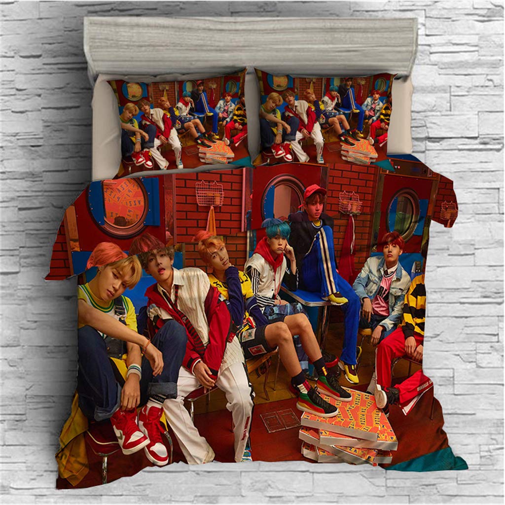 Aopostall BTS Bedding Jimin Jungkook V Suga Merchandise Duvet Cover Set